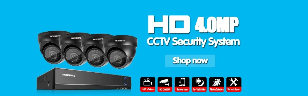 HKIXDISTE 4CH CCTV система 5MP DVR NVR 2560*1440 4MP HD-AHD камера безопасности 40 м ночного видения видео камеры наблюдения/Открытый комплект