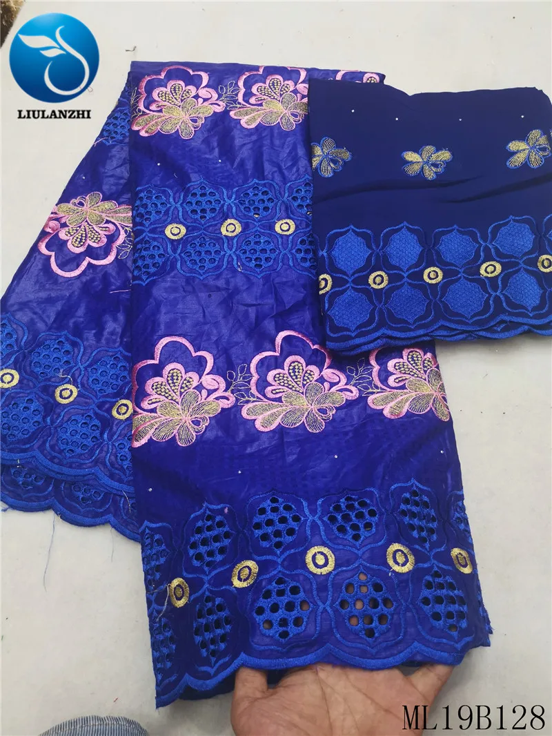 LIULANZHI Базен Африканский ткани Новое Поступление Вышивка Королевский синий базин riche ткань с камнями удар хлопок broderie ML19B128