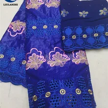 LIULANZHI Базен Африканский ткани Новое Поступление Вышивка Королевский синий базин riche ткань с камнями удар хлопок broderie ML19B128