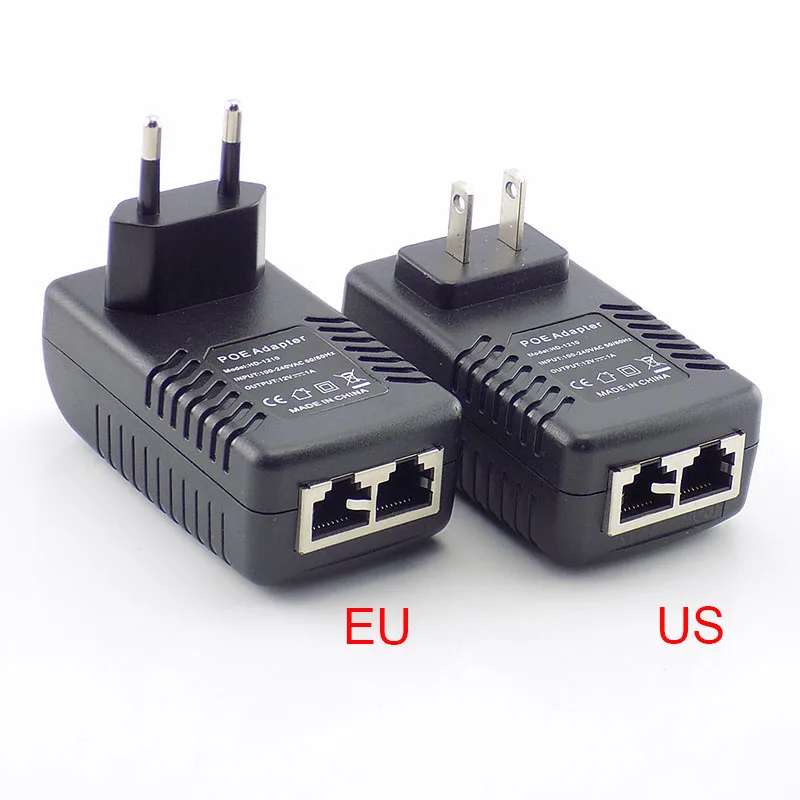 

12V 1A POE Injector Wall Plug POE Switch Power Supply Adapter Wireless Ethernet Adapter For IP Camera CCTV US/EU Plug K09
