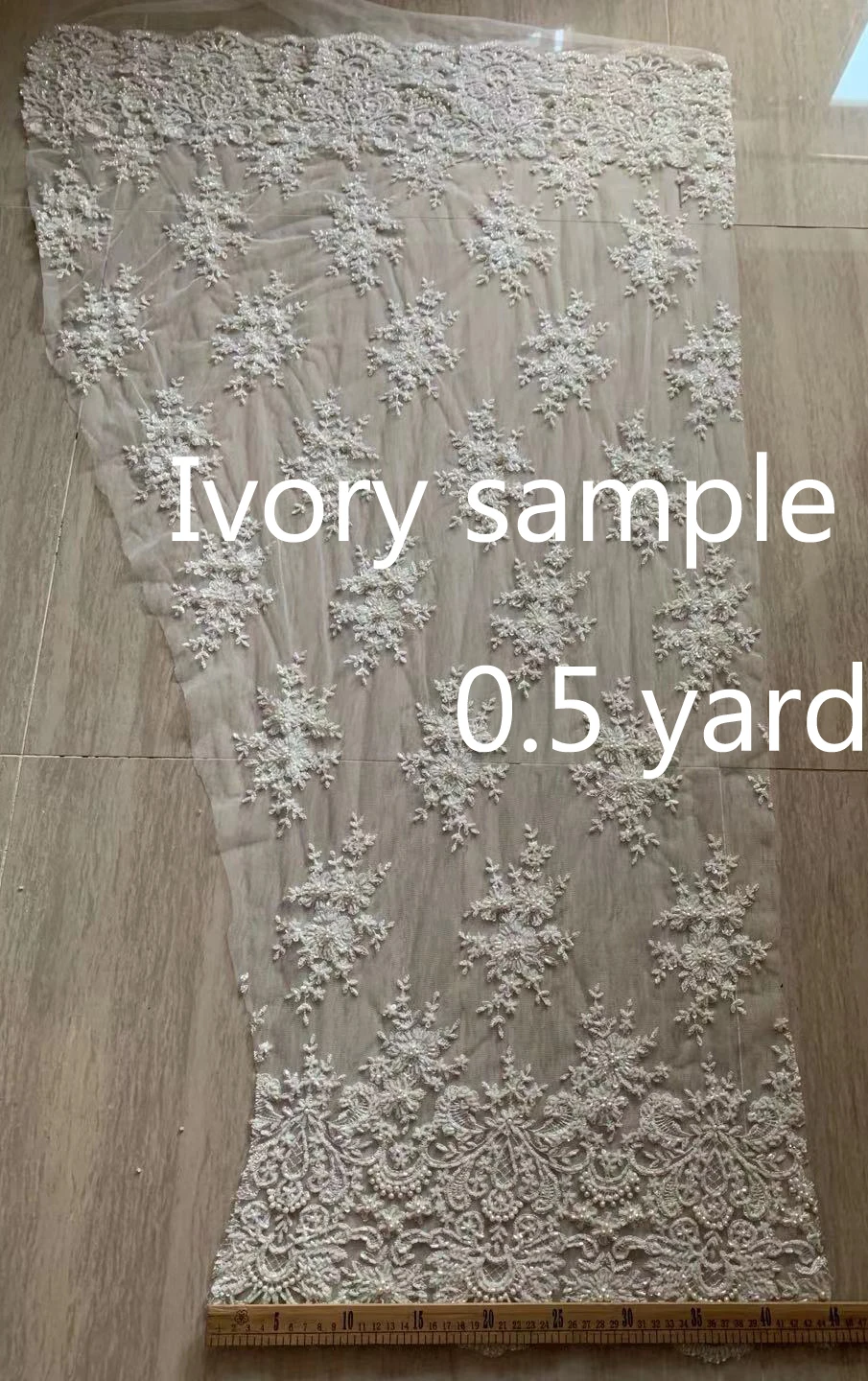 SAMPLE PIECE La Belleza 1 ярд Тяжелая ручная работа Бисером кружевная ткань темно-синий/королевский синий/винный/слоновая кость/серый свадебное платье кружевная ткань 49 ''ширина - Цвет: SAMPLE PIECE