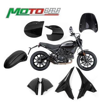 

Real Carbon Fiber Fairings Side Panels Cover Windshield Rear fender Motorcycle Parts Decorative covers For Ducati Scrambler 800