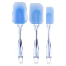 Профессиональный силиконовый шпатель легкий гибкий термостойкий Малый шеф-повара пластика, силикона, резины лопатка-скребок, 3 шт набор(Transpa