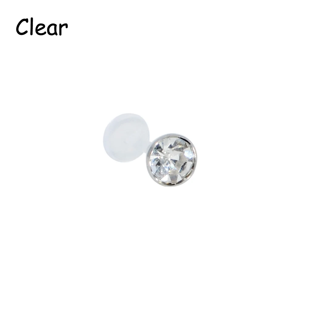 Body Piercing Jewelry 1pcs Bioflex Flexible PTFE Labret Stud CZ Gem Crystal Press Fit Ear Tragus Cartilage Helix Earrings New Body Piercing Jewelry piercing jewelry,body piercing earrings,ear piercing jewelry,body piercing jewelry,body jewelry