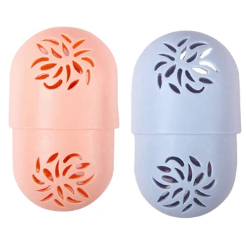 

2 Pack Beauty Holder,Silicone Makeup Sponge Container Travel Carrying Case,Makeup Sponge Drying Holder (2.13.9 In, Orange+Blue)