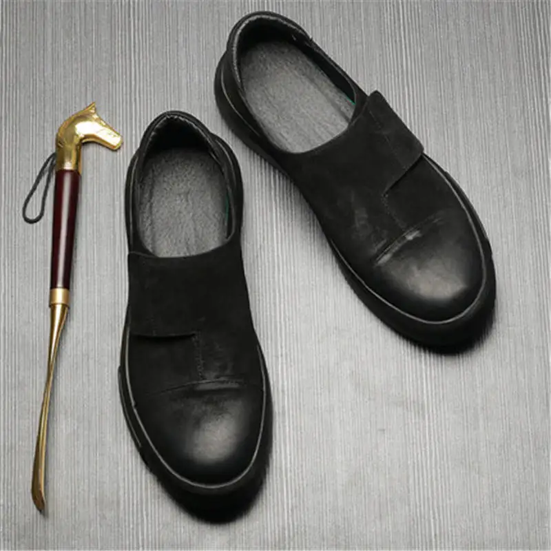 Мужская обувь в Корейском стиле; модная обувь без застежки; Осенняя повседневная обувь
