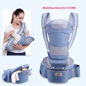 

0-48M Ergonomic Baby Carrier Infant Baby Hipseat Carrier Front Facing Ergonomic Kangaroo Baby Wrap Sling for Baby Travel