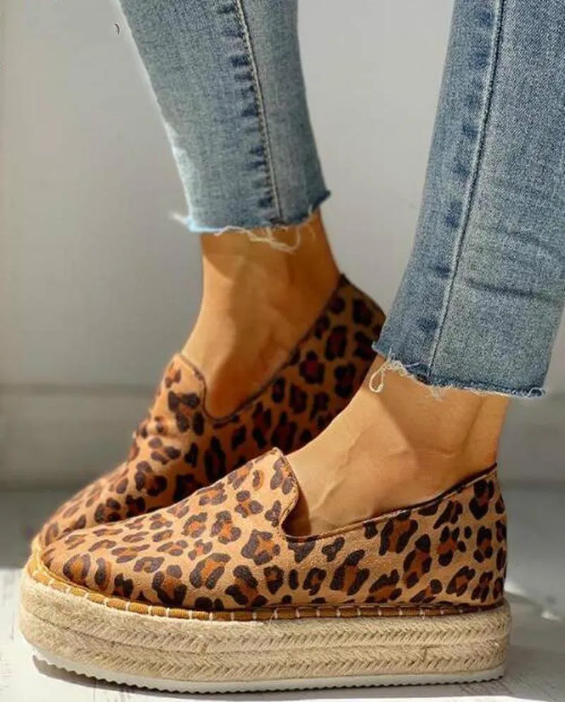 leopard canvas shoes