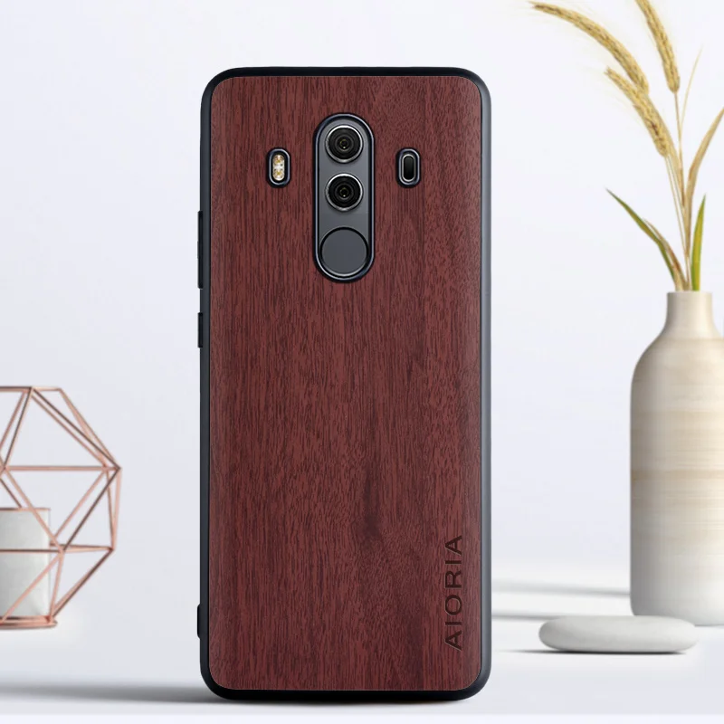 Винтажный чехол для Huawei Mate 10 pro мягкий силиконовый материал из ТПУ и дерева чехлы