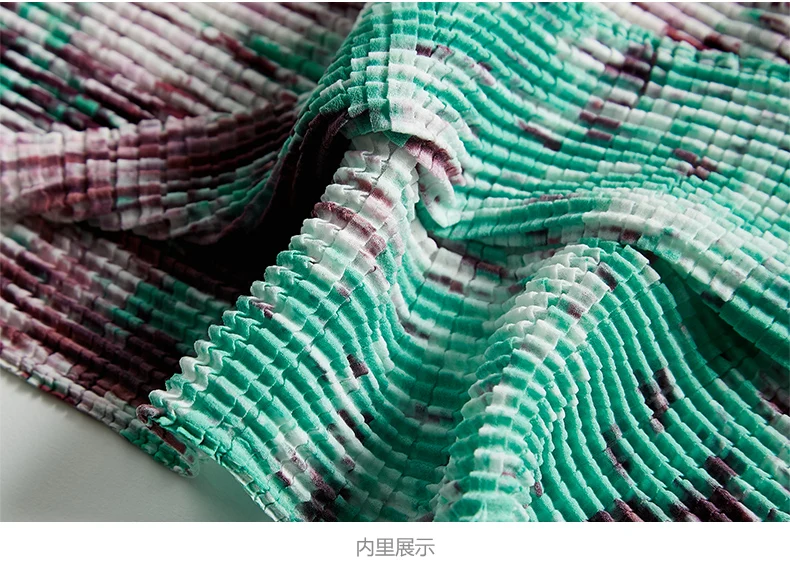 MIYAKE плиссированная футболка женская летняя новая Цветочная свободная футболка средней длины с рукавом средней длины
