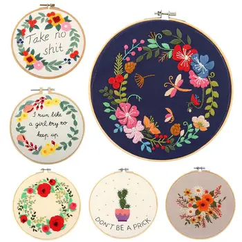 

DIY Handmade Sewing Flower Garland Pattern Needlework Embroidery Starter Kit perfect tools for embroidery beginners