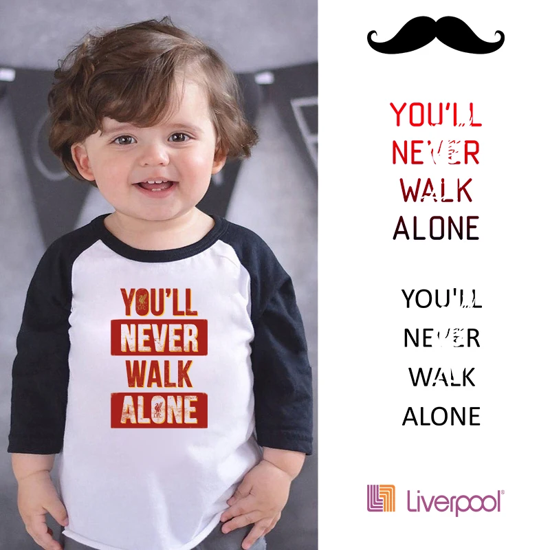 LYTLM рубашка с надписью «You'll Never Walk Alone» Детские рубашки для мальчиков с длинными рукавами, camiseta infantil, футболка для маленьких девочек футболки для мальчиков