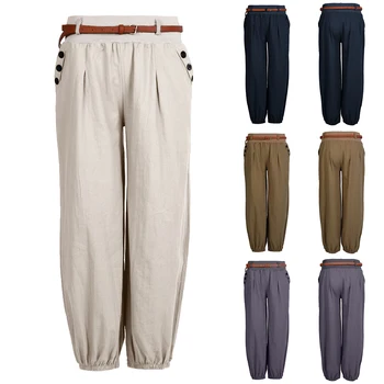 

Women Pants 2020 Spring Summer Fashion Female Solid High Waist Loose Harem Pant Pencil Trousers Casual Cargo Pants Streetwear