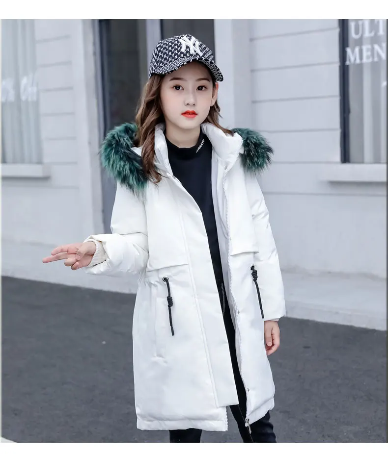 Girl Winter Jacket Coat Fashion Children Winter Down Cotton Jacket Girl Clothing Kids Clothes Warm Thick Long Coats 3-14Y