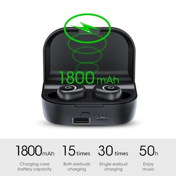 

New TWS wireless Bluetooth Headset 5.0 sport Mini real stereo earphone boom with microphone for iPhone11 Xiaomi Samsung Huawei