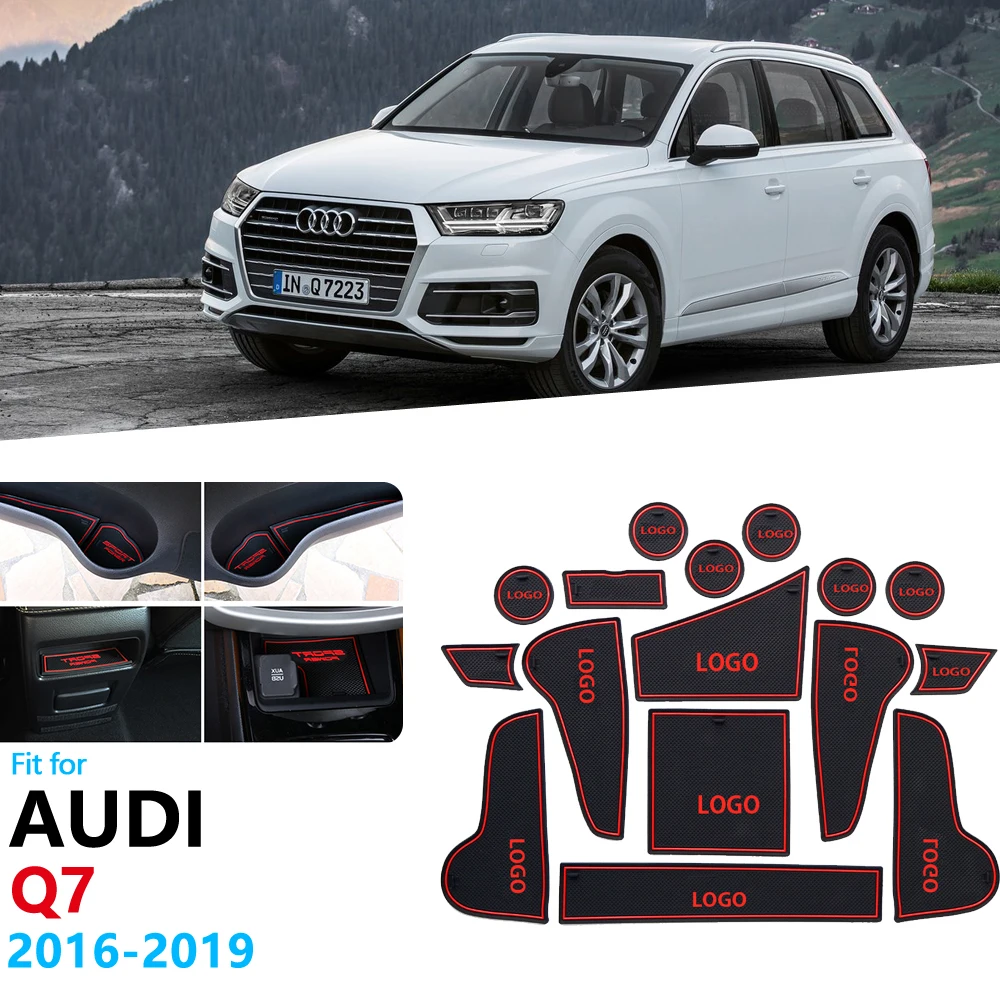 Противоскользящий резиновый слот для ворот коврик Audi Q7 2016 2017 2018 2019 MK2 4M дверной