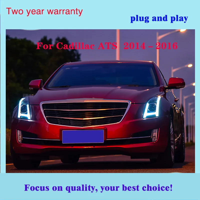Автомобильный Стайлинг для Cadillac ATS фары 2014 2016 все светодиодный DRL Bi объектив