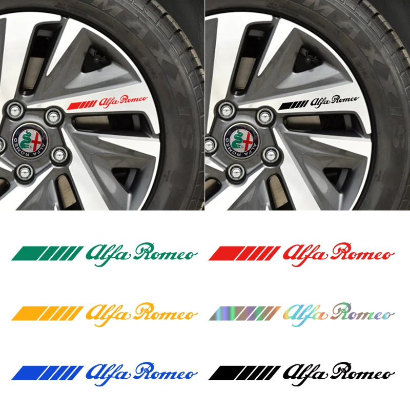 4 шт. Авто светоотражающие декоративные наклейки для Alfa romeo 159 147 mito Giulia Stelvio giulietta