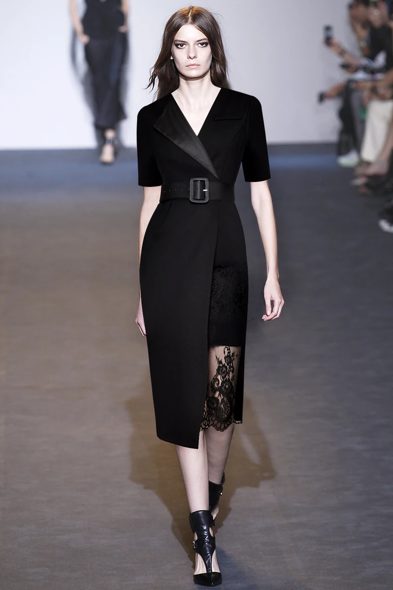 V-collar short-sleeve dress hip lace stitching mid-length dress new summer style of