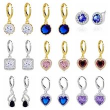 Серьги с геометрическим рисунком, модные маленькие серьги для женщин и девочек, кубический цирконий ААА, свадебные украшения, подарок, серьги