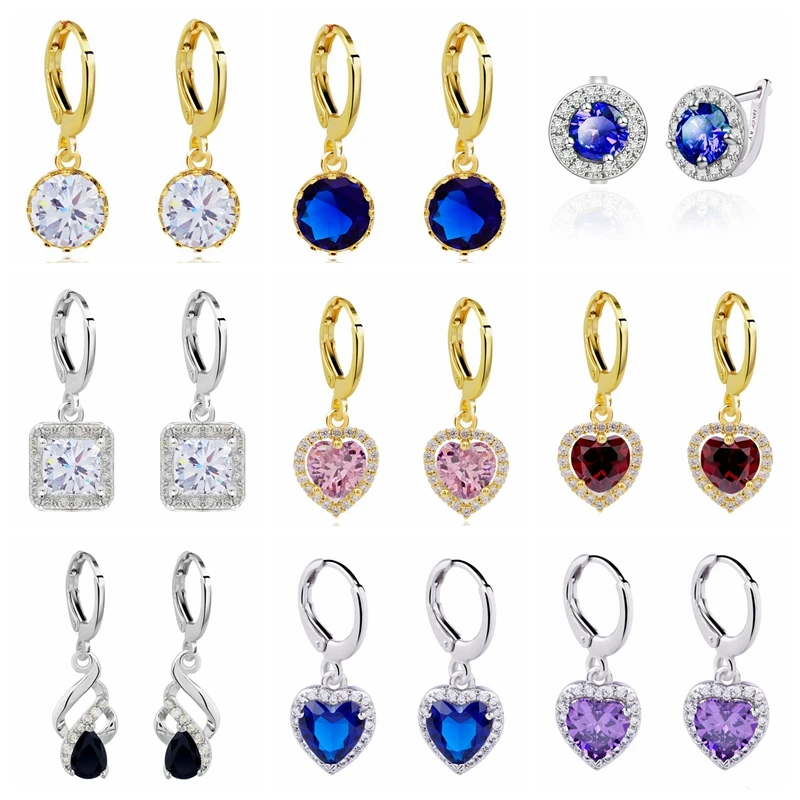 

Earring Geometric Statement Fashion Small Earrings for Women Girls AAA Cubic Zirconia Wedding Jewelry Gift Earings Wholesale