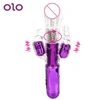 OLO 360 Degree Rotation Dildo Vibrator Clitoris Stimulation Rabbit Vibrator G-Spot Vagina Massager Transfer Beads AV Rod Sex Toy 1