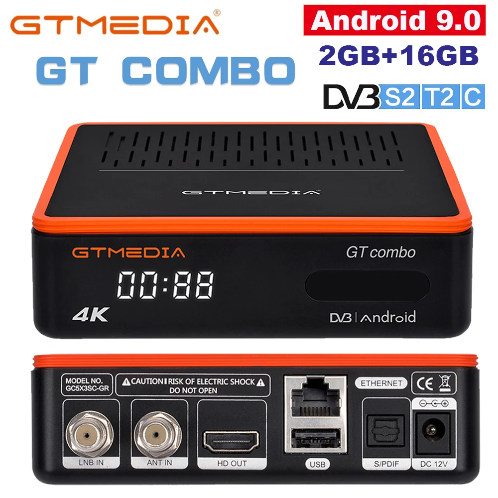 2021NEW GTMEDIA GT Combo 4K 8K Android 9.0 Smart TV BOX DVB-S2 T2 Cable ...