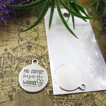 

20pcs--"No Coffee Forget The Workee"stainless steel charms 5 styles for choosing DIY Charms for necklace bracelets