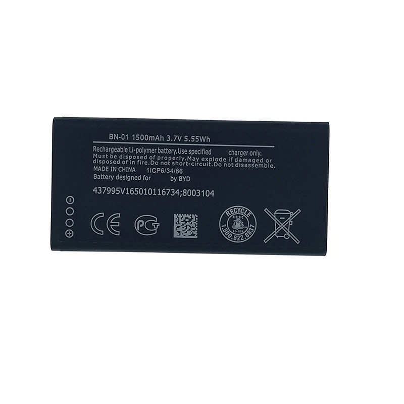 

2pcs NEW Original 1500mAh BN-01 Battery For NOKIA BN-01 High Quality Battery + Tracking Number