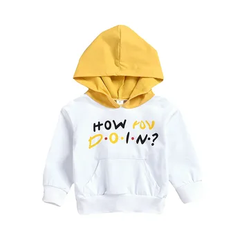 

2019 Spring Autumn Infant Kids Baby Girls Boys Hoodie Tops Letter Print Tee Long Sleeve Warm Clothes T Shirts Pullover Tops 1-6T