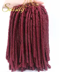 Saisity мягкой искусственной locs крючком плетение волос наращивание волос ямайский отказов 14 "15 корни упаковке нота косы синтетических богиня