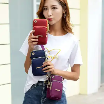 

2020 Mini Waterproof Nylon Bag Arm Clutch Pouch Female Shoulder Bag Zipper Purse Cell Phone Pocket Crossbody Bags For Women Sac