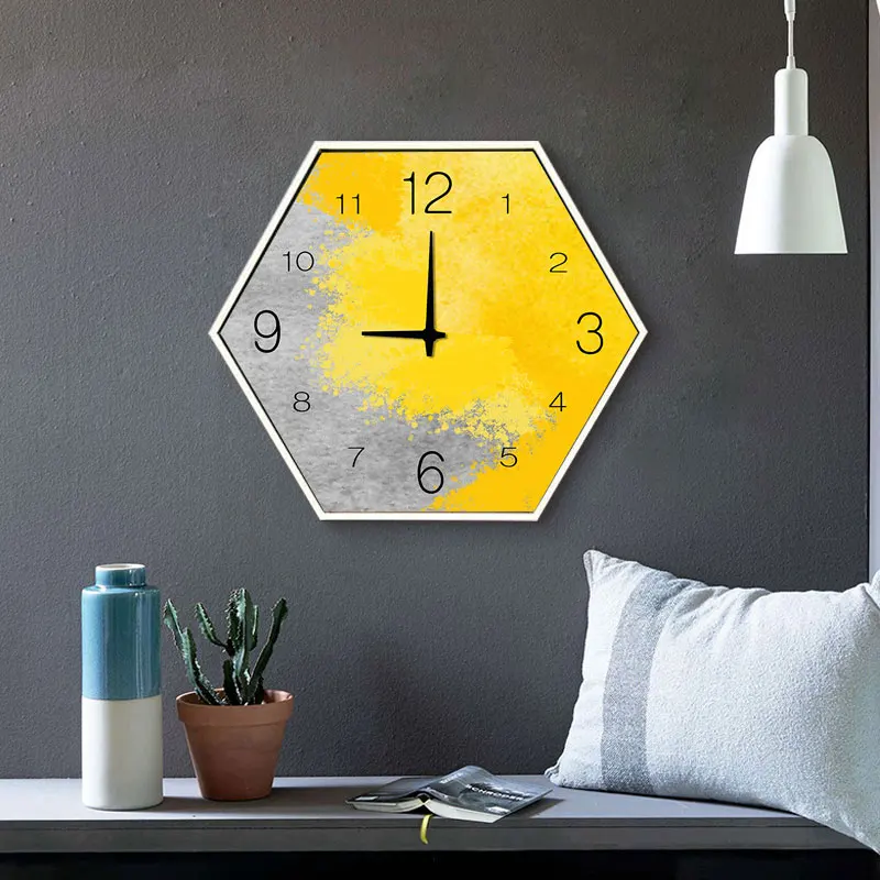 

Large Simple Art Wall Clock Geometric Modern Silent Creative Wall Clock Fashion Zegary Na Sciane Living Room Home Decor MM60WC