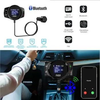 

1.4Inch Screen Display Car Fast USB Dual Charger Wireless FM Bluetooth Car Transmitter Mp3 Player Hands Free Radio Modulator