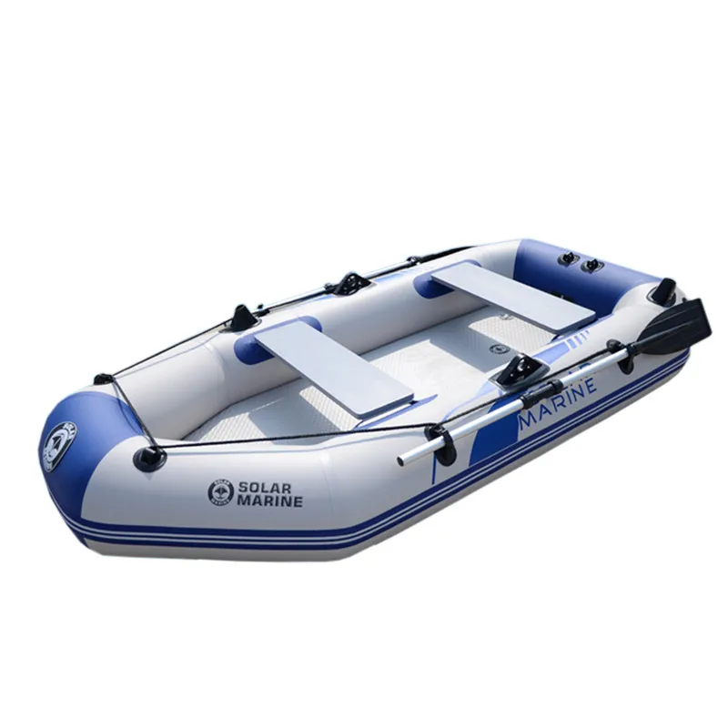 Family Entertainment 2.6 M 3 Person PVC Rowing Kayak Inflatable Fishing  Boat Canoe Dinghy Air Mat Bottom With Free Accessories