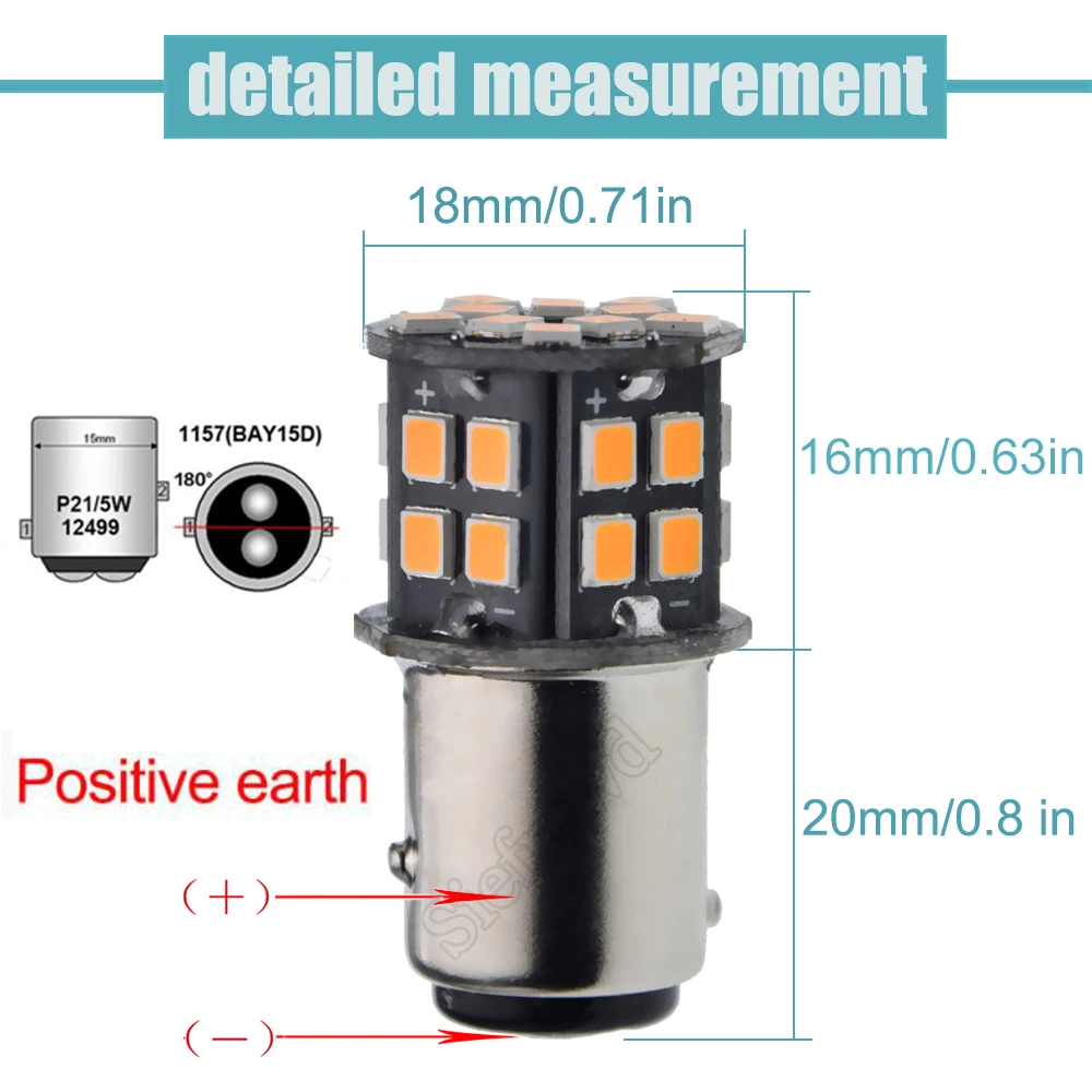 Luci Led P21/5w 12v Lampadina LED P21/5W 1157 - 12V Per Luci Stop E Posteriori, Bianco 6000K (2 Pezzi) Led Per Auto - Foto 10