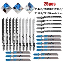 Lames de scie sauteuse, jeu de lames assorties en métal et bois, travail du bois, T144D/T244D/T118A/T111C, 25 pièces