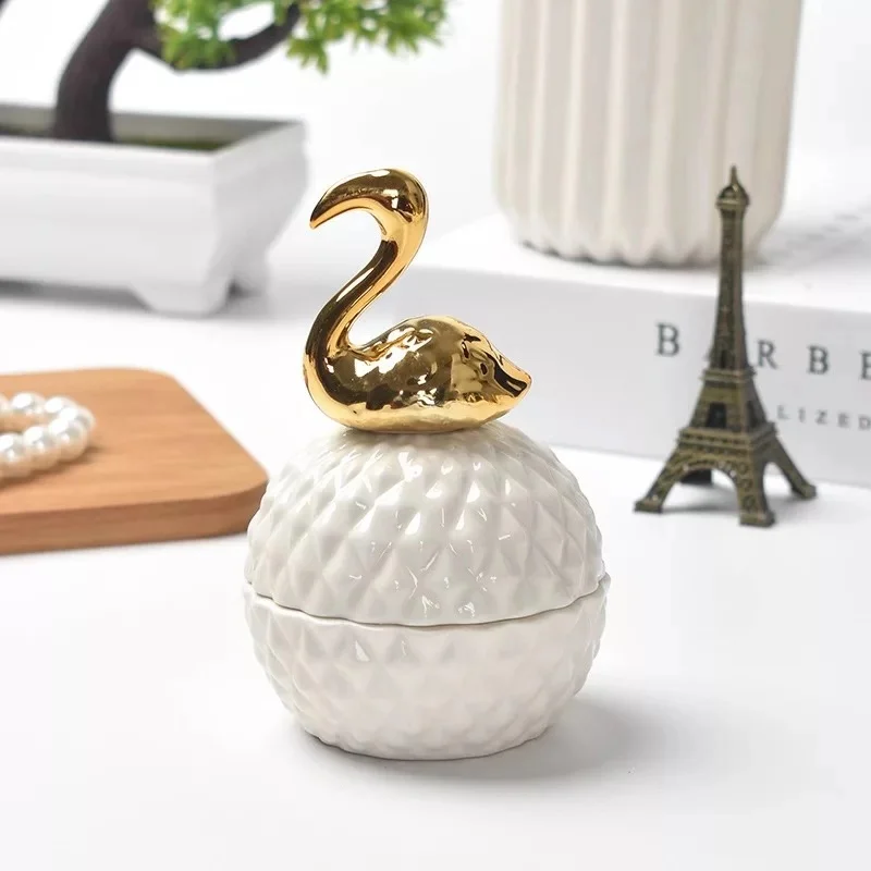 Gold Flamingo Керамический Рождественский подарок свадебное оформление коробки упаковка для конфет коробка свадебные dragees для мероприятий и вечеринок хранения ювелирных изделий - Цвет: Gold Flamingo