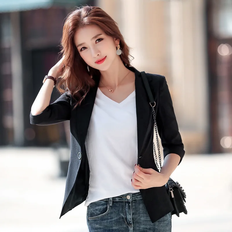 

Short Small Suit Women's 2019 Spring And Autumn New Style Korean-style Women's Elegant Slim Fit Casual Business Suit Coat Tops