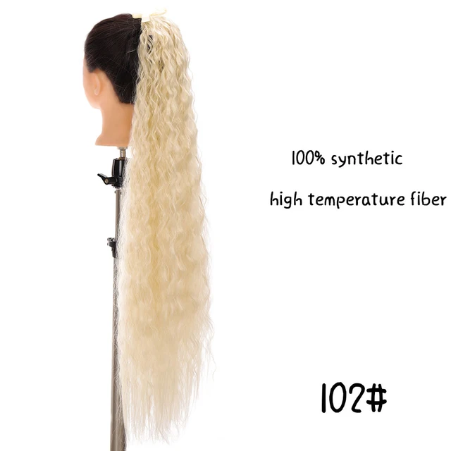 MSTN 30-Inch Synthetic Hair Fiber Heat-Resistant Straight Hair With Ponytail Fake Hair Chip-in Hair Extensions Pony Tail Wigs J102