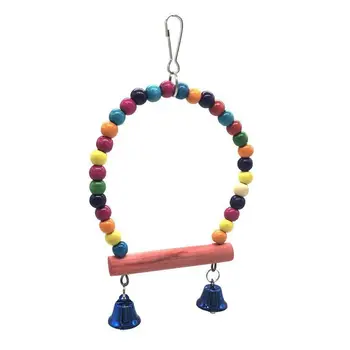 

5pcs Bird Parrot Toys Hanging Bell Pet Bird Cage Hammock Swing Toy Colorful Bite H4GD
