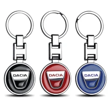 1PC 3D מתכת רכב לוגו סמל Keychain מפתח טבעת עבור Dacia הדאסטר לוגן Sandero Lodgy MCV Stepway אוטומטי אבזרים קישוט