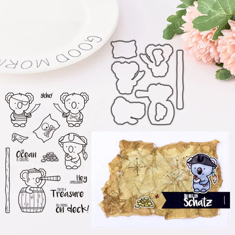 

Cartoon Pirate clear stamps and dies for Scrapbooking craft card making 2019 new dies set Pirate Cover METAL CUTTING DIES Mold