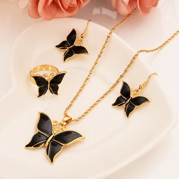 

Gold Dubai PNG Butterfly vintage dangle Earrings Necklace Jewelry Sets for Women Girls Jewelry Wholesale accessories best gift