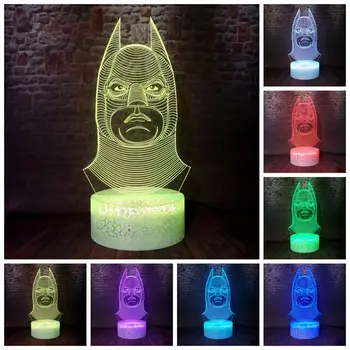 

Batman Superhero Figurines 3D Illusion LED Desk Nightlight Colorful Changing Light Bat Man Figure Model Toys