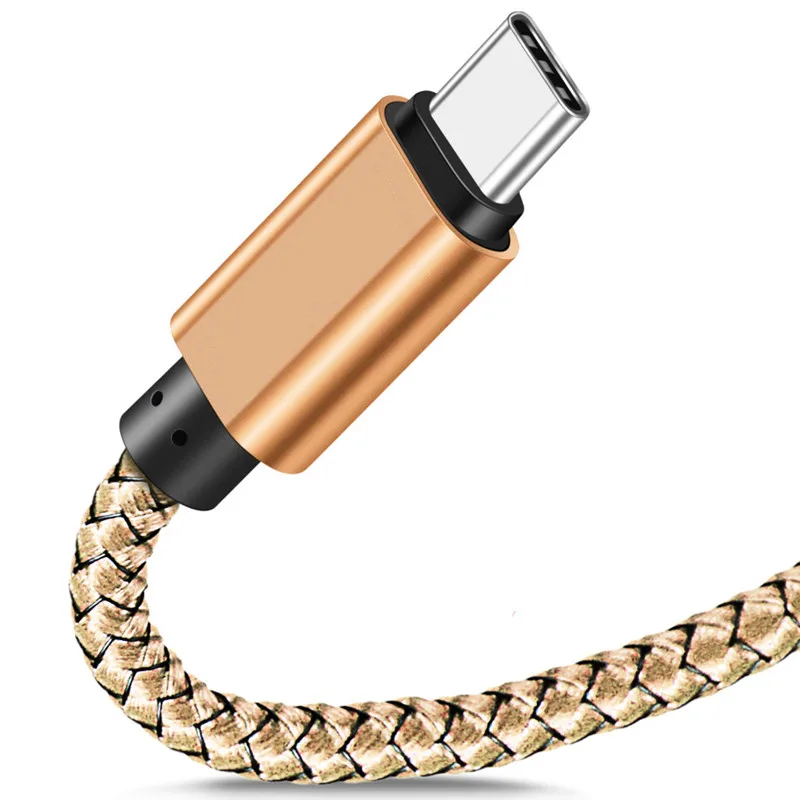 1/2/3 м метр Тип usb C Зарядное устройство кабель Кабо-кабель типа C для OPPO Рено Z Xiaomi mi A3 9t Pro Red mi K20 Note 8 Google Pixel 3 3A XL - Цвет: Золотой