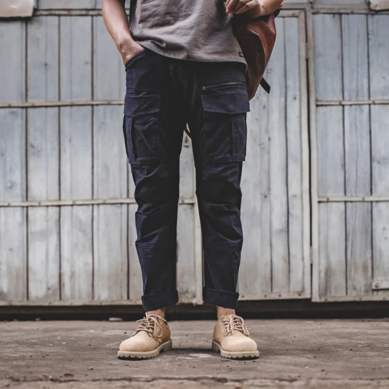 

Madden Workwear Vintage Large Pocket Machete Stereo Bib Overall Military-Style Vintage Casual Slim Fit Trousers Men's