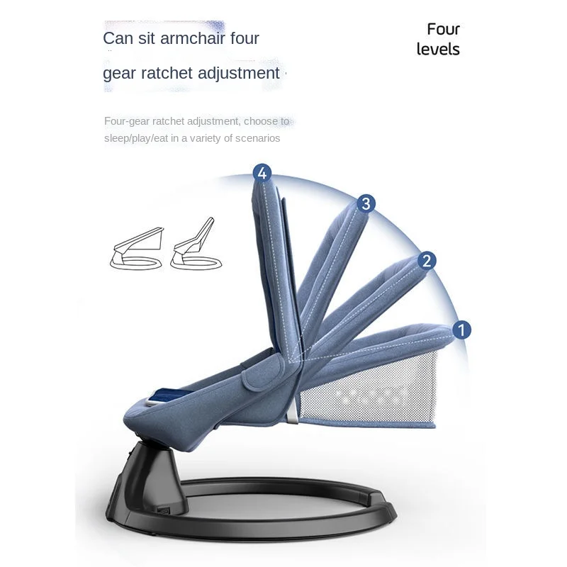 Baby Smart Electric Baby Cradle Crib Rocking Chair Baby Bouncer Newborn Calm Chair Bluetooth with Belt Remote Control