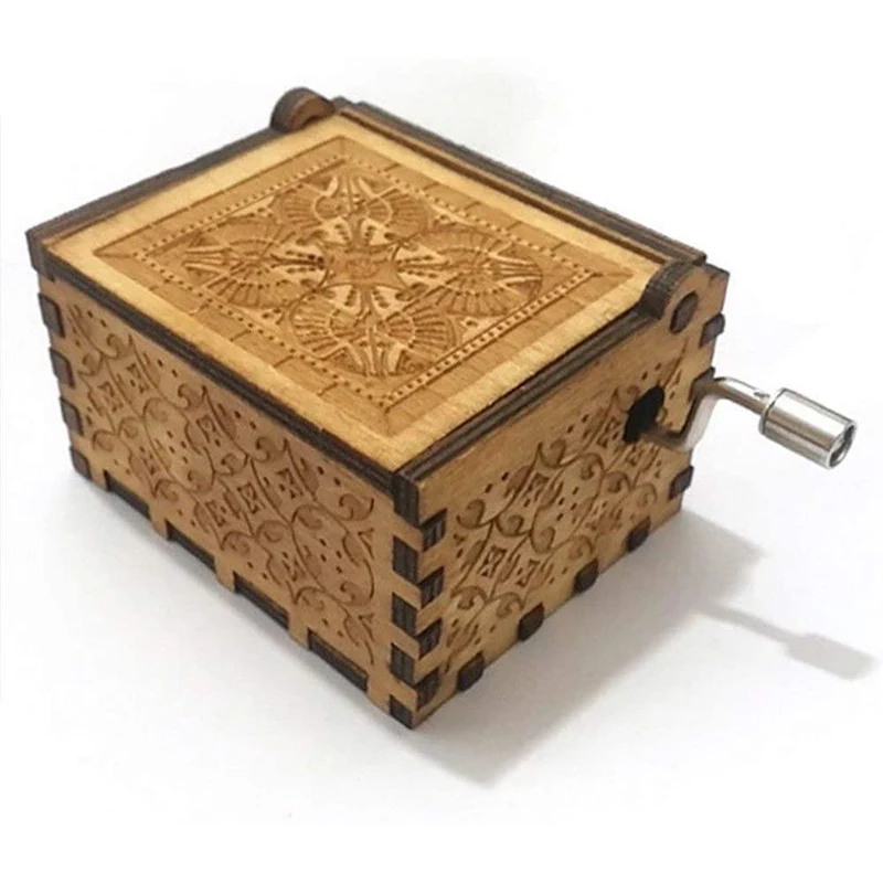 

1pc Wooden Music Box Laser Engraved Vintage Wooden Sunshine Music Box Gifts for Birthday Christmas Valentine's Day