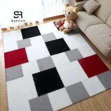 RAYUAN, сделай сам, красочный Коврик-пазл, EVA пена, лохматый ковер, коврик-пазл, плюшевый мягкий коврик, детские игровые коврики, домашний декор